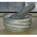 Morteros de piedra de mármol y pilones Fabricante de China Tamaño 14X10cm